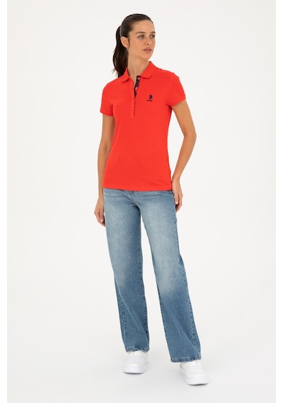 U.S. Polo Assn. Kadın Kırmızı Basic Polo Yaka Tişört 50280060-VR030