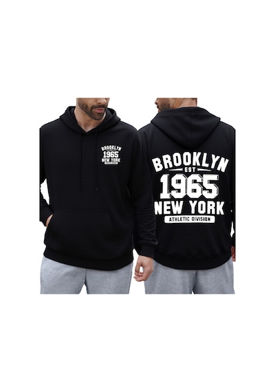 Startmore Startmorebrooklyn 1965 New York Baskılar Erkek Sonbahar Hoody Cep Rahat Kapüşonlular Çok Renkli Polar Siyah