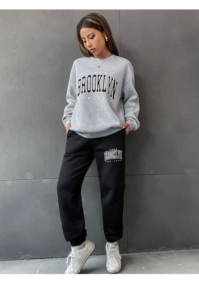 Hırsch Kadın Brooklyn Baskılı Eşofman Takımı Grisiyah