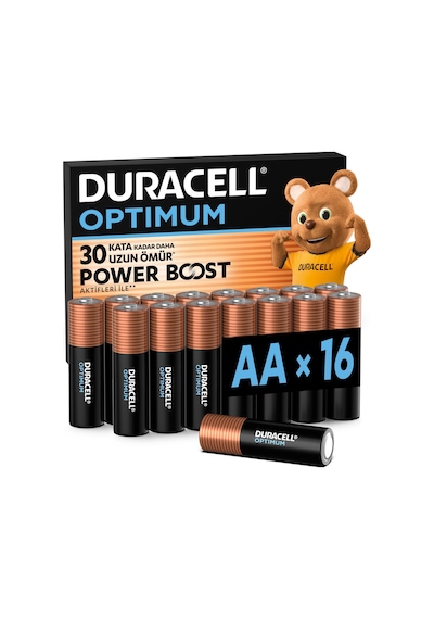 DURACELL OPTIMUM AA Alkalin Kalem Pil (16'lı Paket)
