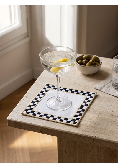 Montea Check Embroidered Kokteyl Peçetesi
