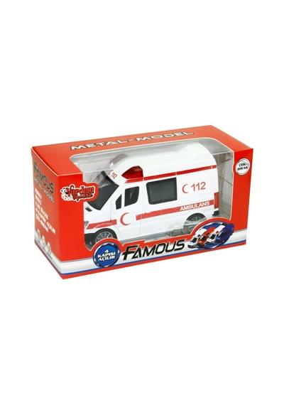 Vardem Oyuncak Kutulu Işıklı ve Sesli Çek Bırak Metal Ambulans - Standart