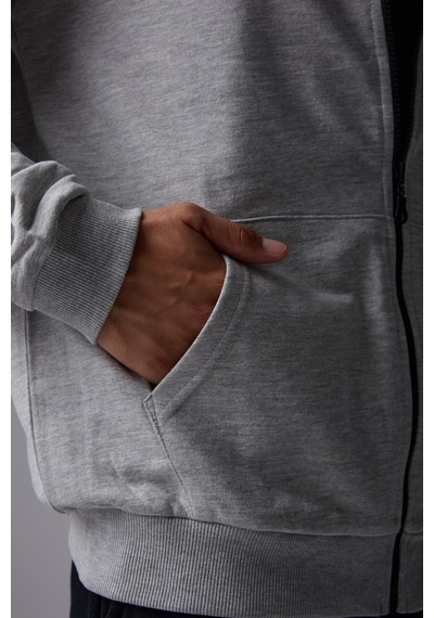 Defys Defy S Erkek Oversize Kapüşonlu Fermuarlı Cepli Sweatshirt Gri Melanj - 527577758 Gri Melanj Defys Defy S Erkek Oversize Kapüşonlu Fermuarlı Cepli Sweatshirt Gri Melanj - 527577758 Gri Melanj