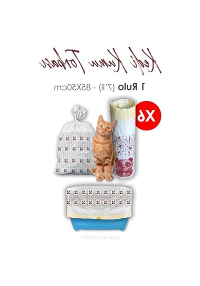 Kedi Kumu Torbası - 6 Rulo, 85x50 Cm Boyutunda Açık Gri