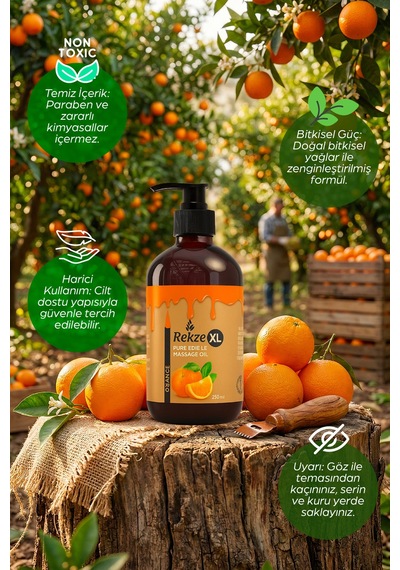 Rekze Xl Portakal Aromalı Masaj Yağı 250 Ml Doğal & Yenilebilir - 730050083