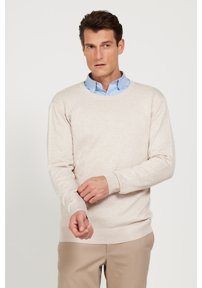 AC&Co / Altınyıldız Classics Erkek Bej Melanj Standart Fit Normal Kesim Bisiklet Yaka Triko Kazak Bej Melanj AC&Co / Altınyıldız Classics Erkek Bej Melanj Standart Fit Normal Kesim Bisiklet Yaka Triko Kazak Bej Melanj