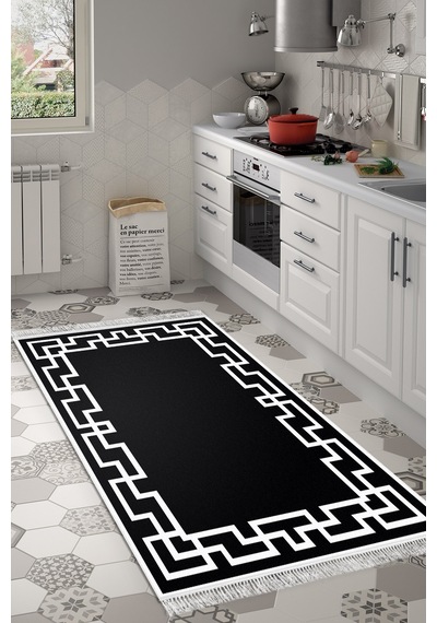 Eko Trend Djt Banyo Paspası Yıkanabilir Kaymaz Taban F5035 Modern Siyah