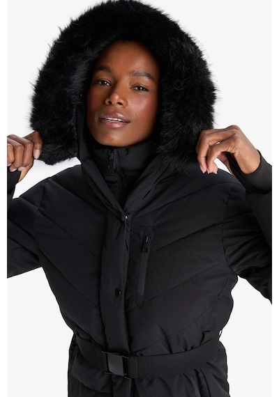 Defacto Defactofit Su İtici Regular Fit Kapüşonlu Parka Mont C8505ax25wnbk81 Siyah-bk81