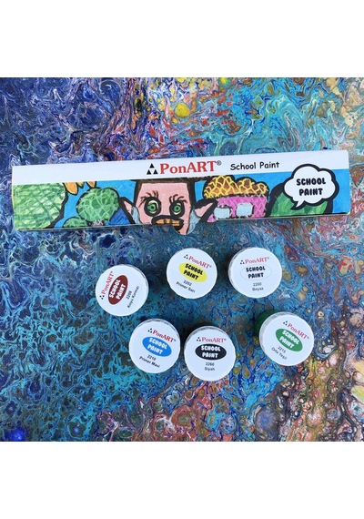 Ponart School Paint Çok Amaçlı Okul Boyası Seti 20 Ml. X 6 Renk Çok Renkli