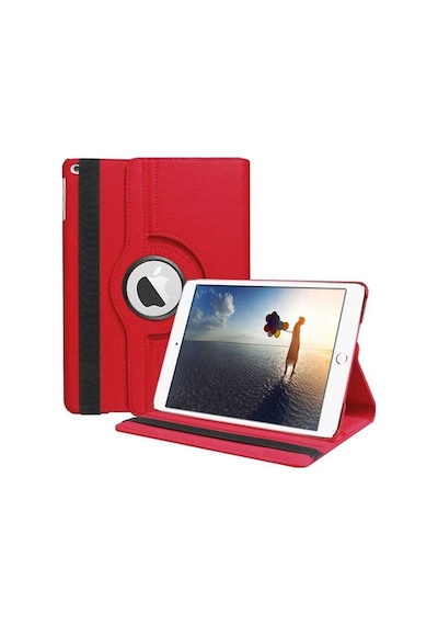 Apple Uyumlu iPad 10.2 (8.Nesil) Zore Dönebilen Standlı Kılıf-Kırmızı