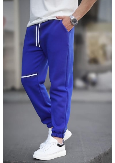 Madmext Saks Cep Detaylı Erkek Basic Eşofman Altı 6523-saks Saks Mavi