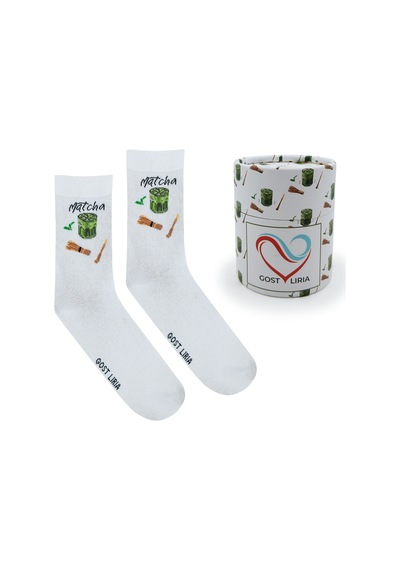 Gost Liria Macha Socks Desenli Unisex Soket Çorap Beyaz