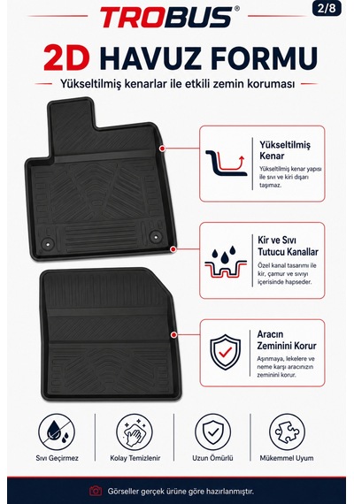Trobus Citroen Berlingo 2019+ Kısa Şasi 2d Havuzlu Paspas