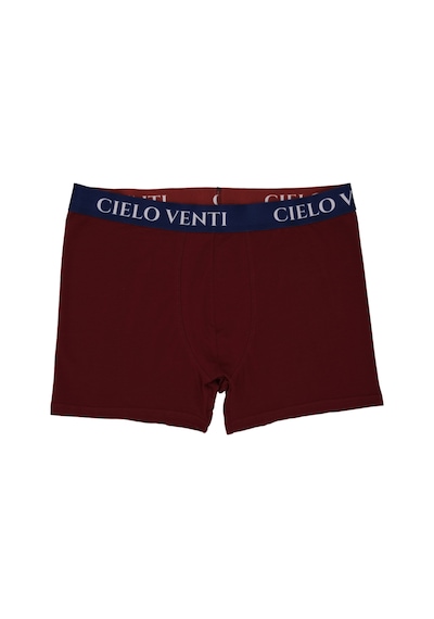 Cielo Venti Night Collection 3'lü Organik Pamuk Erkek Boxer Siyah - Bordo - Mavi - Beyaz