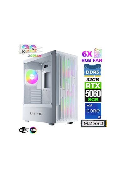 Fazeon Astra X830 i9-14900KF 32 GB 1 TB M.2 NVMe SSD 8 GB RTX5060 Free Dos Masaüstü Oyuncu Bilgisayarı