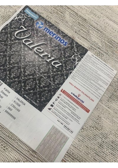 Merinos Halı Valeria 91008 060 Serisi Salon Oturma Yatak Odası Halısı Gri