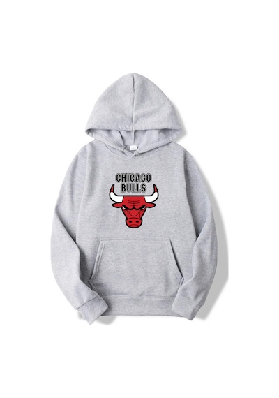 Unisex Kapşonlu Sweatshirt Gri-bohem Gri Mickey-20035
