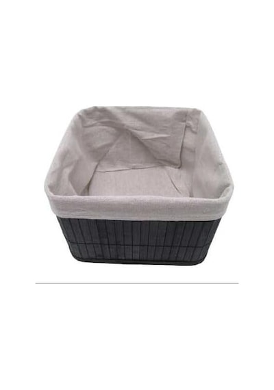 Bambu Çok Amaçlı Saklama Kutusu Düzenleyici Kare Organizer, Dekoratif Bambu Düzenleyici Siyah 20x20x13cm Diğer