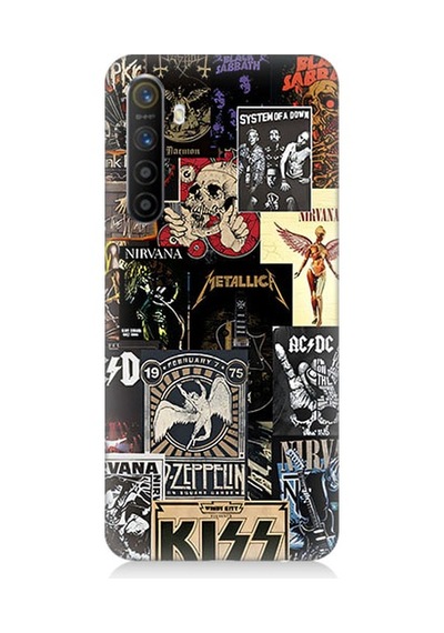Realme Xt Uyumlu Rock Posterleri Desenli Silikon Kılıf