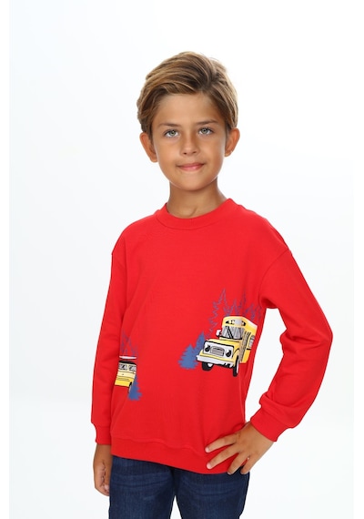 Toontoy Kids Toontoy Erkek Çocuk Relax Fit Bisiklet Yaka Hafif Düşük Omuz Baskılı Sweatshirt - 2 İplik Kırmızı Toontoy Kids Toontoy Erkek Çocuk Relax Fit Bisiklet Yaka Hafif Düşük Omuz Baskılı Sweatshirt - 2 İplik Kırmızı