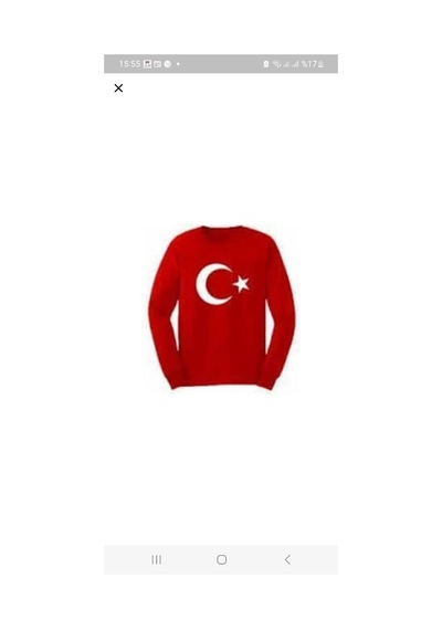 Uzun Kollu Bayrak Tişört Unisex Model Mevzimlik Ürün Kırmızı