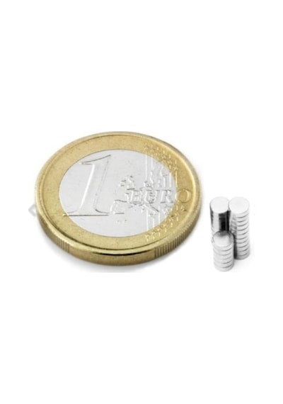Dünya Magnet 100 Adet - Yuvarlak Neodyum Mıknatıs, 3x1,5 Mm, Güçlü Magnet, N35 Kalite