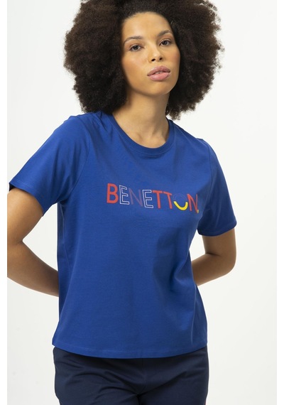 Benetton Bnt-w20382-23y Kadın T-shirt Bnt-w20382-r1078 Lacivert
