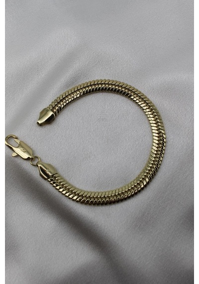 Vıp Çelik 14k Altın Kaplama İtalyan Zincir Model Bileklik - 20 Cm Unisex