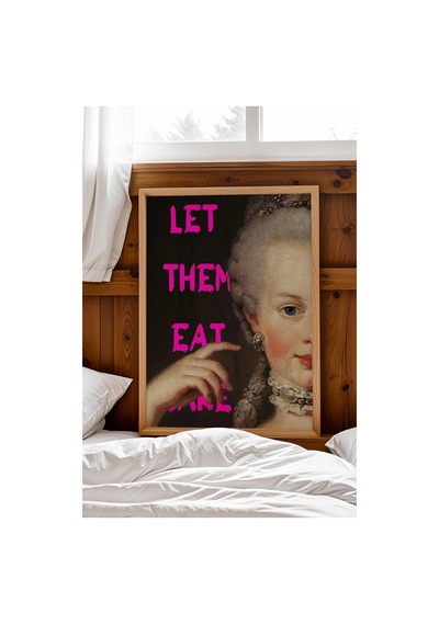 Let Them Eat Cake Marie Antoinette Çerçeveli Tablo İronik Klasik Sanat Portresi Altered Art