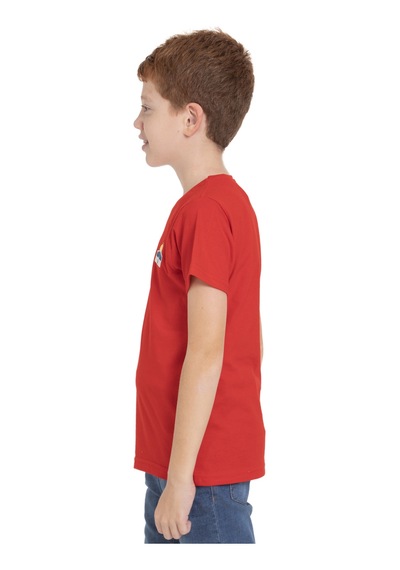 Zaytoon Unisex Çocuk Kısa Kollu Yan Renki Kübbet'ü Sahra Nakışlı Tişört Kirmizi