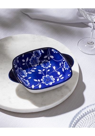 Madame Coco Reve Bleu Vista Kare Tabak - 17 Cm - Mavi/beyaz 8684427225387 Çok Renkli