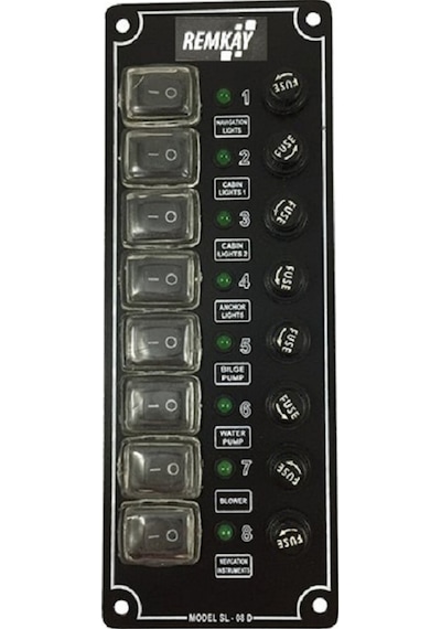 Tekne Sigorta Paneli, Karavan Sigorta Paneli, Switch Panel, 8'Li, 80X215Mm