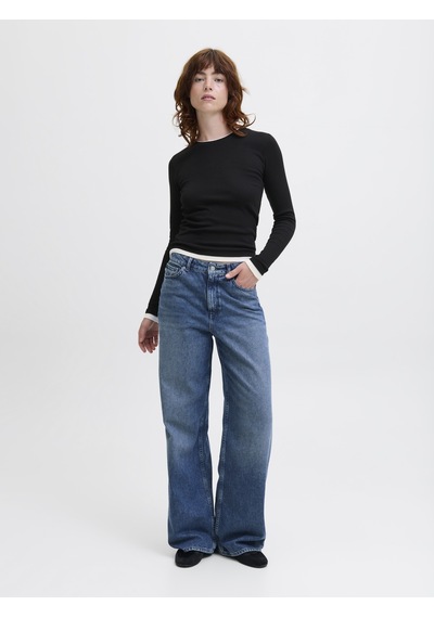 Jack & Jones Kadin Bisiklet Yaka Tisört - Henna - 12297870 Siyah