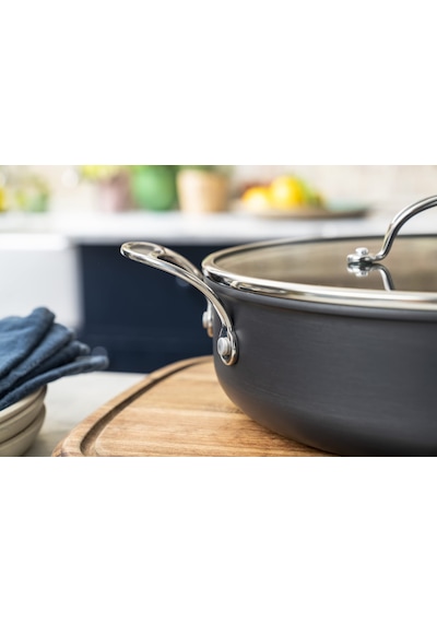 Tefal H9129943 Düz Tava, 30 Cm, Jamie Oliver, Sert Eloksal, Alüminyum, 5,4 Litre, Siyah