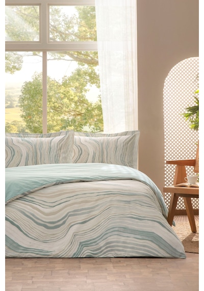 Özdilek Natural Marble Çift Kişilik Lastikli Fitted Çarşaf Nevresim Takımı