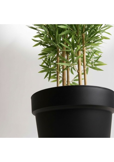 Yapay Bambu Ağaç 190 Cm 6 Dallı Yogun Yaprak Siyah Plastik Saksı Yeşil
