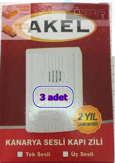 Elektronik Kapı Zili Kanarya Sesi 12Volt 3 Adet