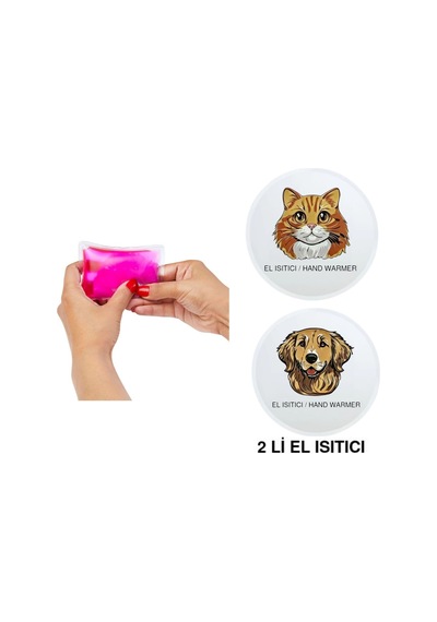 Sıa 2 Adet Kedi Ve Köpek Cep Sobası,el Isıtıcı,sıcak Su Torbası Pvc 10x9,5cm Çok Renkli