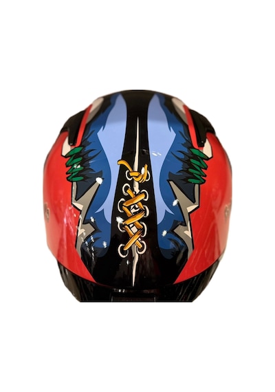 Shiro Katana Sv Psyco Kapalı Kask Bordo - Turuncu