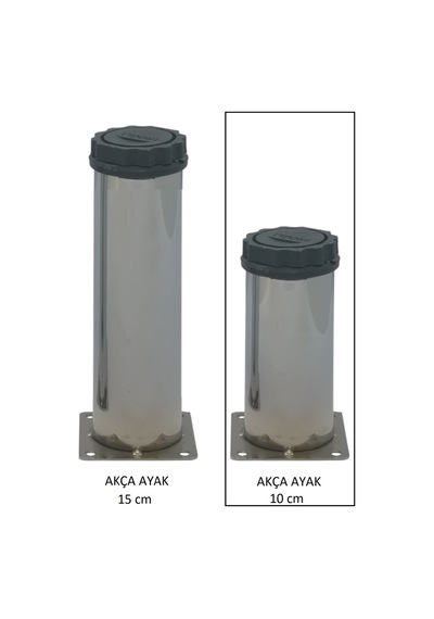 Akça Ayak, Baza, Yatak, Koltuk, Kanepe, Masa, Puf, Sehpa Tv Ünitesi Ayarlanabilir Metal Ayak 10 Cm Krom