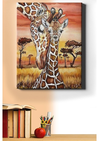 Webstyle Sayılarla Boyama Seti Kasnaklı Anne Zürafa 60 X 75 Cm