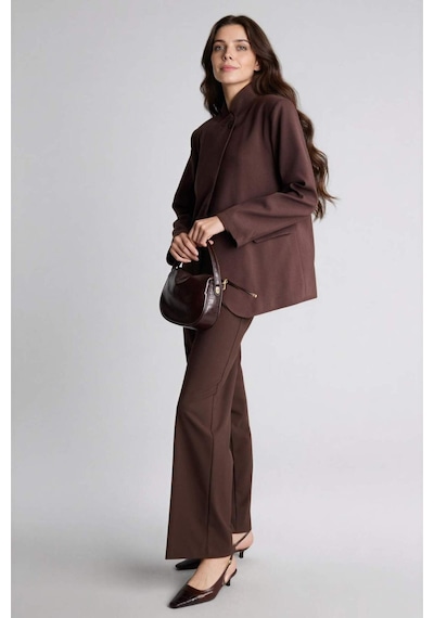 Defacto Regular Fıt Dik Yaka Blazer Ceket H2399ax26spbn167 Kahve-bn167