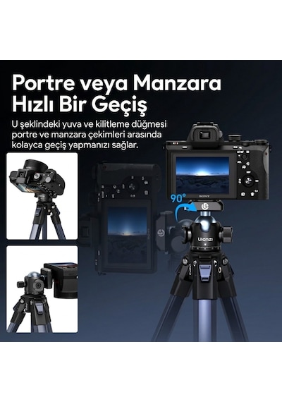 Ulanzi T100 Uka Quick Release Ball Head Tripod Başlığı - C062