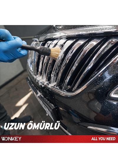 Wonkey - Oto Detay Temizlik Fırçası Klima Izgarası, Havalandırma Menfezi, Torpido, Konsol, Jant Ve Bijon Araları İçin Yumuşak Kıllı Araç Temizleme Fırçası 1