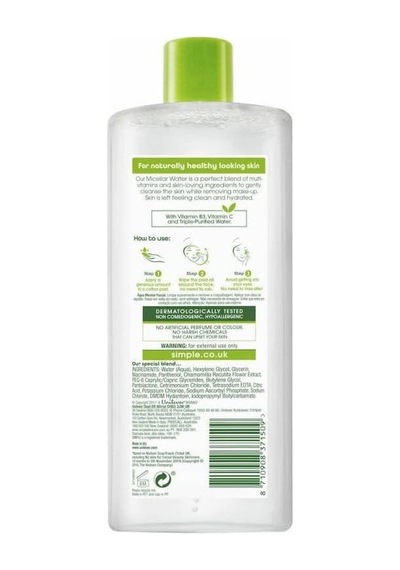 Simple Kind To Skin Micellar Temizleme Suyu 400 Ml