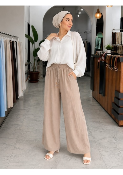 Esra Butik78 Kadın Müslin Kumaş Bol Paça Pantolon Beli Lastikli Cepli Yazlık Rahat Günlük Pantolon 36-44 Beden Pembe Esra Butik78 Kadın Müslin Kumaş Bol Paça Pantolon Beli Lastikli Cepli Yazlık Rahat Günlük Pantolon 36-44 Beden Pembe