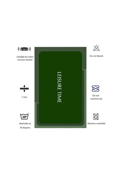 Dijital Kaymaz Yıkanabilir Banyo Mutfak Salon Paspas Halısı Trend Modern Al4002 Haki