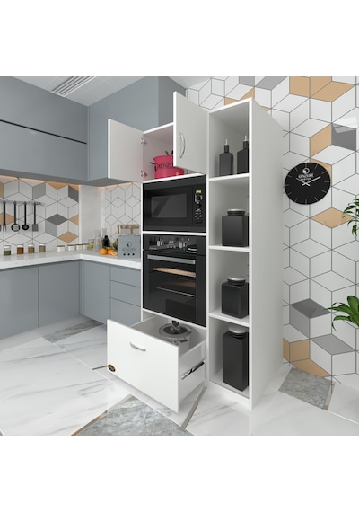 Kenzlife fırın dolabı makbule byz 180*90*56 mutfak çekmeceli ayak