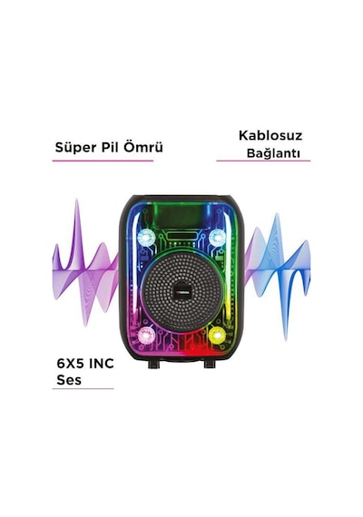 Torima D66 Kablolu Mikrofonlu Bluetooth Hoparlör