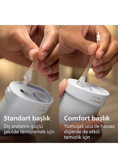 Philips Sonicare Ağız Duşu HX3333/24 - 360° Başlık + Yedek Başlık , 200 Ml, 14 Gün Şarj Süresi , Taşınılabilir